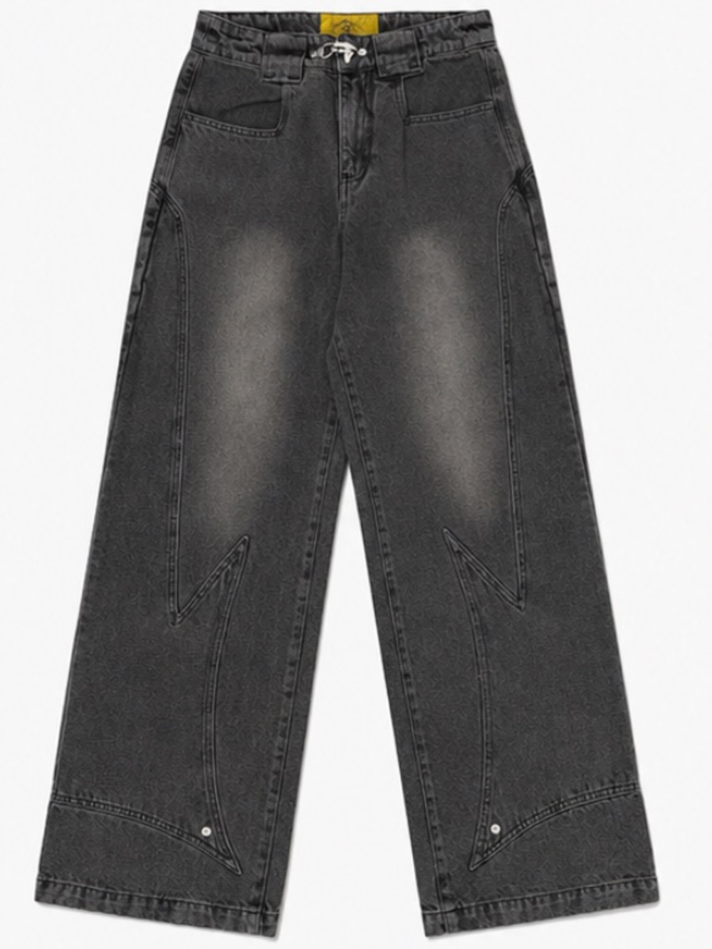 Straight Legged Black Washed Jeans - Casual Streetwear